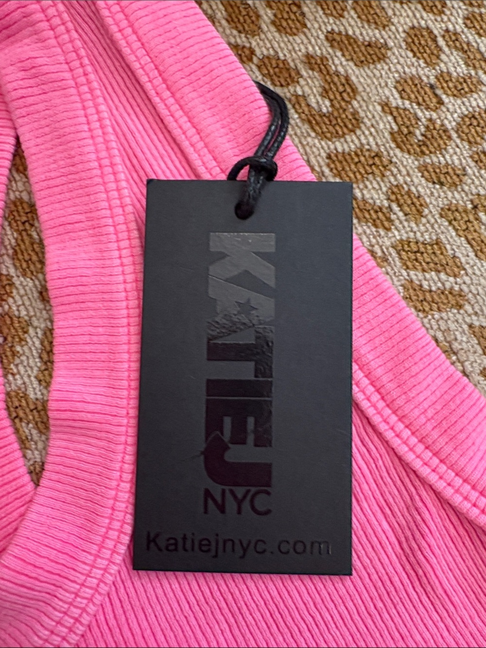 Katie J NYC Bright Pink Ribbed Racerback Tank - Picture 6 of 7